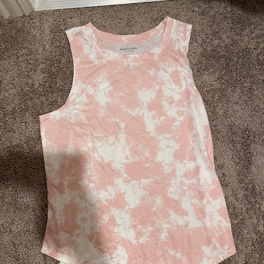 L pink sleep top